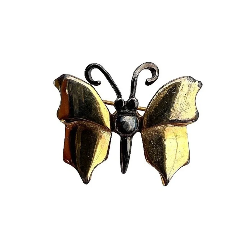 Act II Butterfly Brooch Gold Tone VTG Art Deco Lapel Pin Costume Jewelry Nature